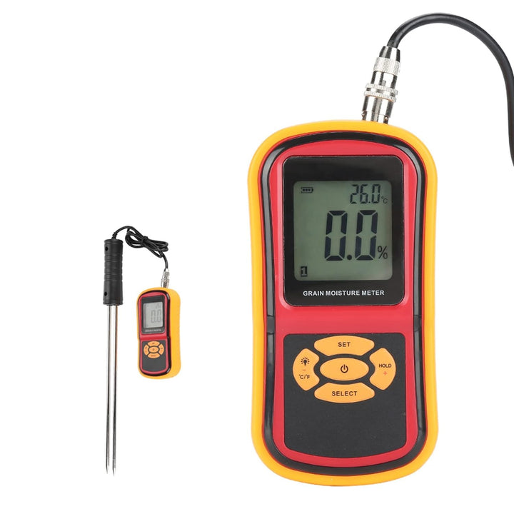 Oumefar Digital LCD Tragbares Getreide-Feuchtigkeits-Testkit Temperaturmessgerät für Weizenreis Mais