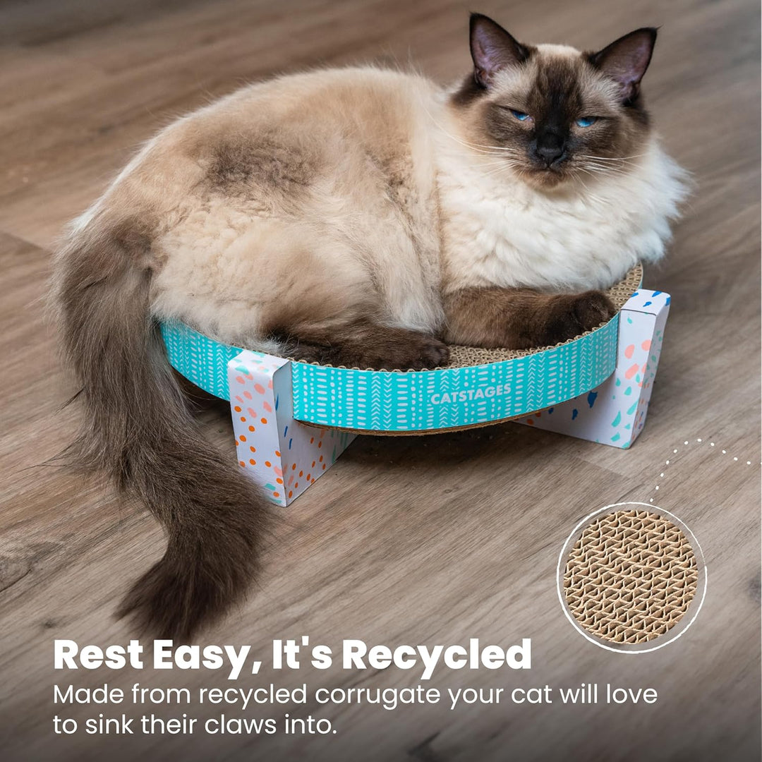 Catstages Easy Life Scratch, Snuggle & Rest - Kratzpappe mit Liegemulde - Mehrfarbig - Einheitsgröss