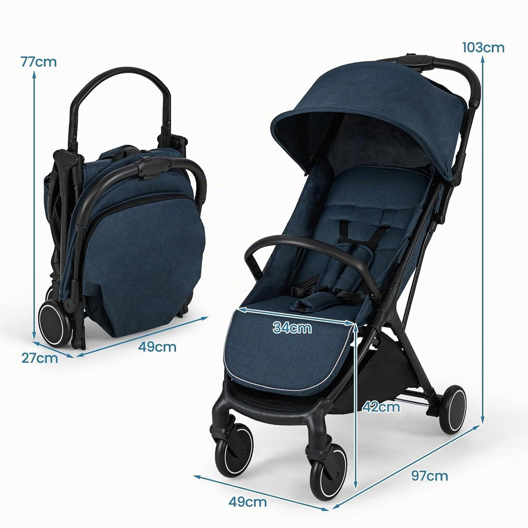 LIFEZEAL Klappbarer Kinderwagen, Kinderbuggy mit verstellbarer Rückenlehne, Buggy mit Schlaffunktion