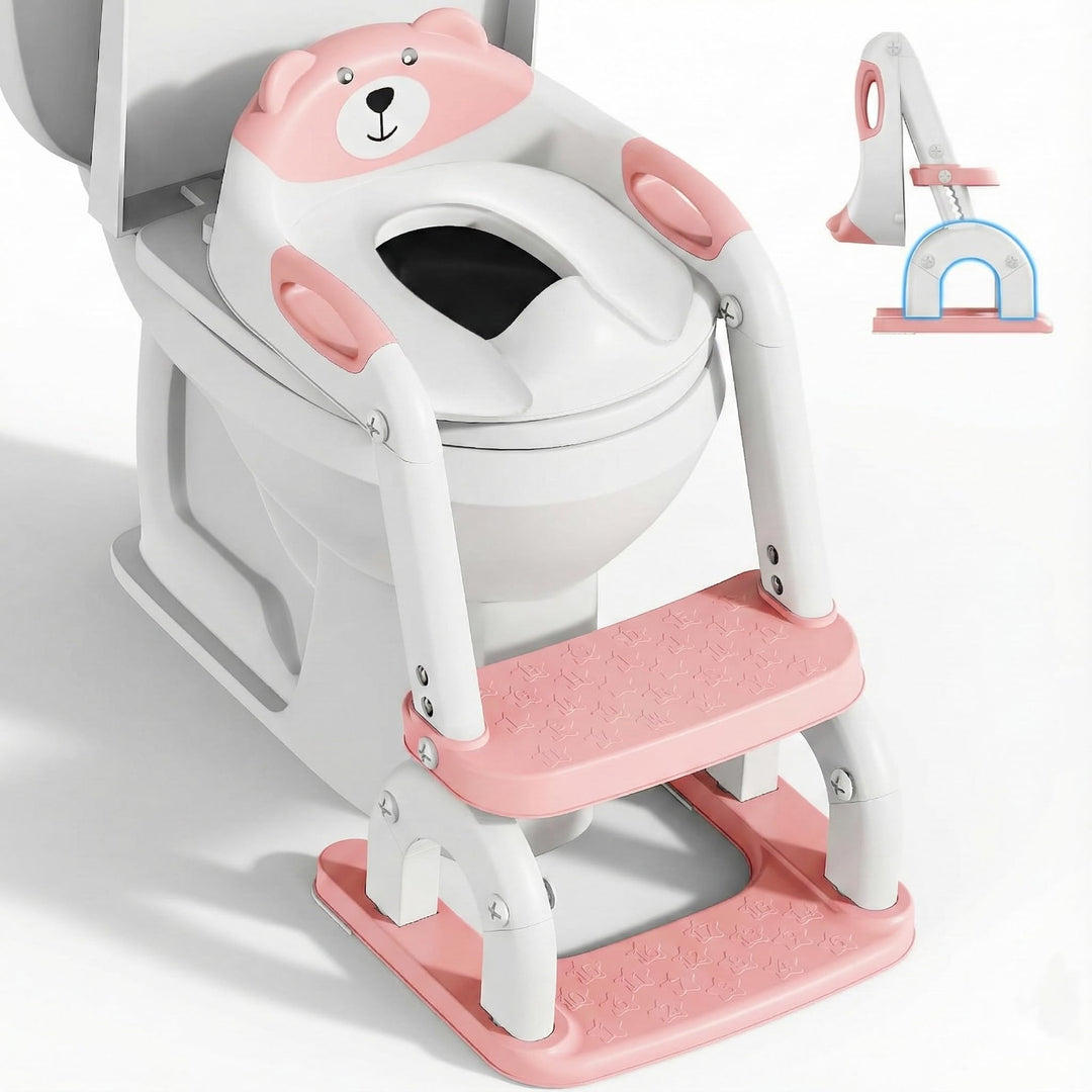 Toilettensitz Kinder mit Treppe, Upgraded WC Aufsatz für Kinder für Jungen und Mädchen, 2-in-1 Toile
