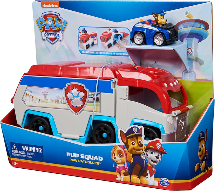 PAW PATROL – Pup Squad Mini-Patroller Teamfahrzeug mit Chase-Spielzeugauto, Spielzeug geeignet für K