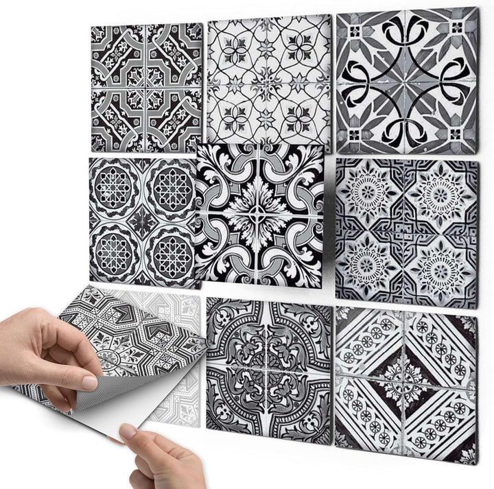 40 Stück Fliesenfolie für Bad und Küche 20x20 cm - Mosaikfliesen, Fliesensticker - Stickerfliesen, F