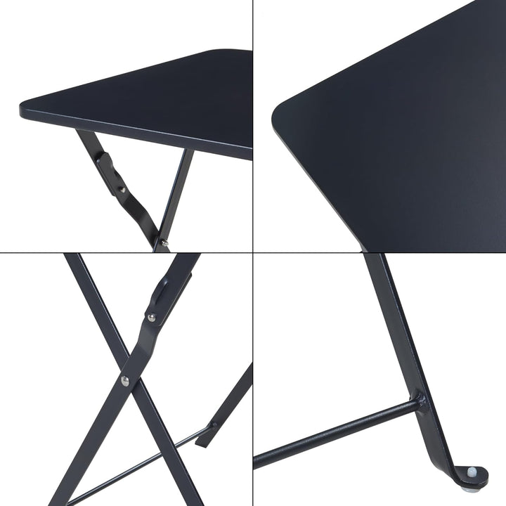 [en.casa] Campingtisch Vegårshei Klapptisch Gartentisch Stahl klappbar quadratisch Outdoor-Tisch fal