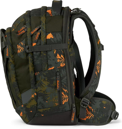 satch match Schulrucksack ergonomisch, erweiterbar auf 35 Liter, extra Fronttasche Jurassic Jungle -