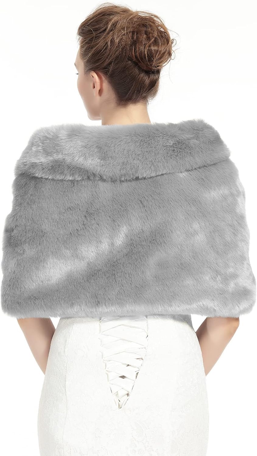 BEAUTELICATE Kunstpelz Schal Stola Damen für Frauen Festlich Bolero Hochzeit Braut Abendkleid Brauts