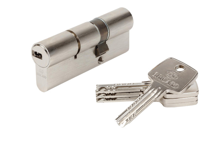 BRICARD 17153 Zylinder 14703 Astral 2,9 Messing vernickelt 10 Kolben, 2 Eingänge Schutz gegen den Bo