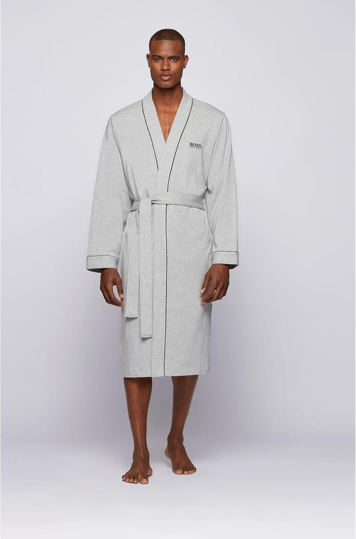 BOSS Hugo Boss Herren Bademantel Kimono BM 10121122 02, Einfarbig S Grau (Medium Grey 33), S Grau (M