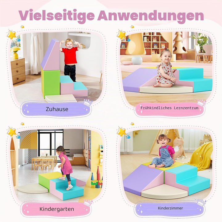 Hoyiyobi Schaumstoff-Kletterblöcke für Kinder, Schaumstoff-Bausteine XXL, Montessori-Spielzeug für