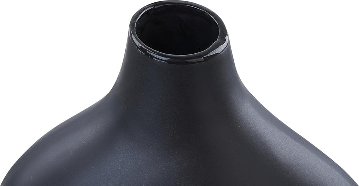 Dekorative Blumenvase Keramik Wohnzubehör 30 cm Schwarz Lamia
