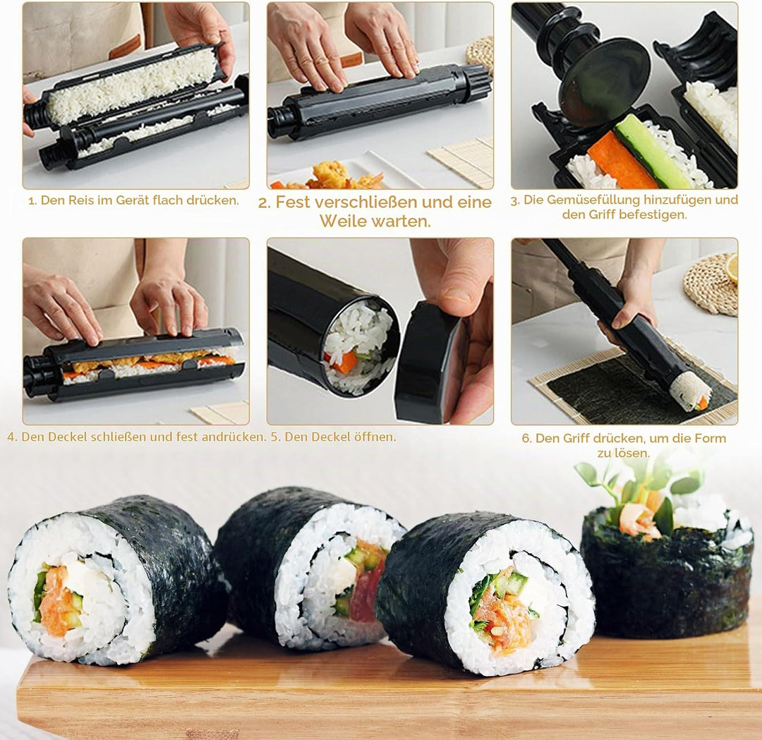 4 Stück Sushi Maker, Sushi Set zum Selber Machen, Sushi Maker Kit Tragbarer, DIY Sushi Set zum Selbe