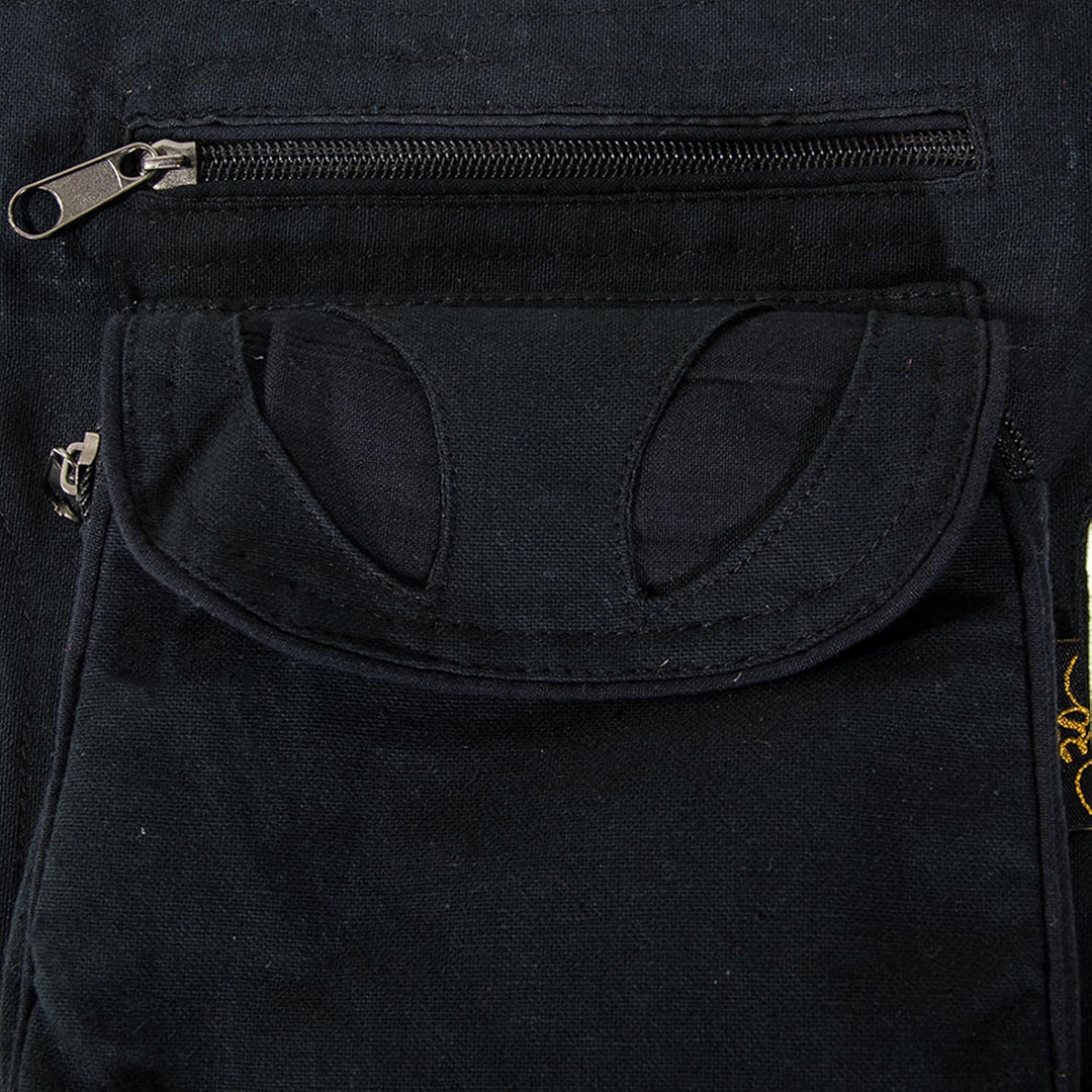 Kunst und Magie Goa Schulter-Bauchtasche Gürteltasche Hippie Psy Black / Schwarz, Black / Schwarz