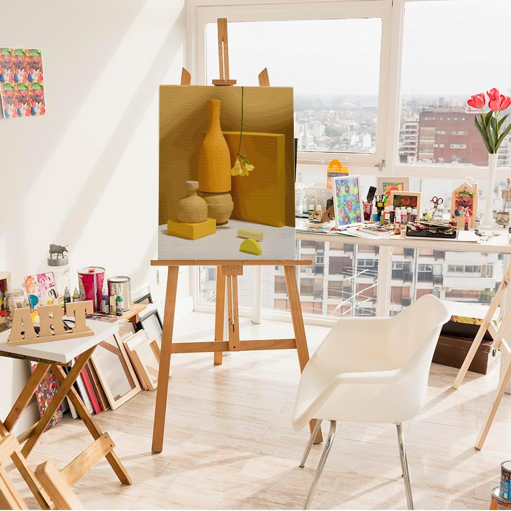 Artnapi Malen nach Zahlen Erwachsene mit Rahmen | DIY Handgemalt | Goldene Momente der Stille| Kit f