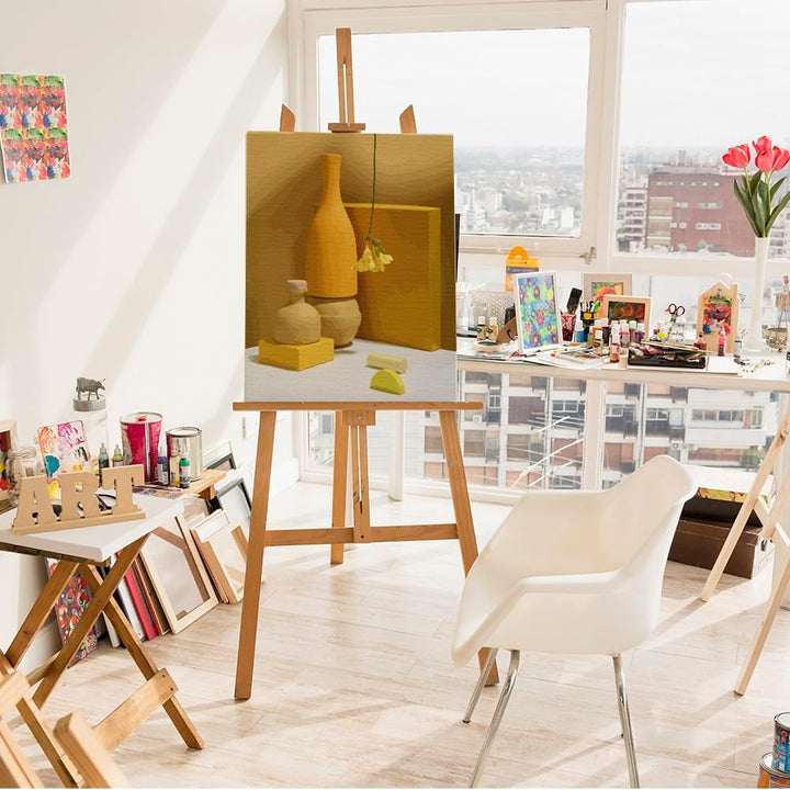 Artnapi Malen nach Zahlen Erwachsene mit Rahmen | DIY Handgemalt | Goldene Momente der Stille| Kit f