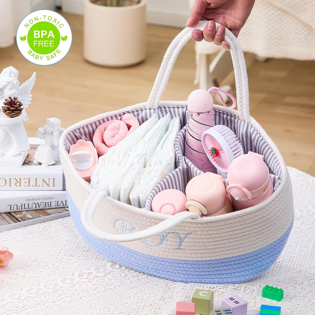 Folding table organizer, baby organizer basket, folding table storage basket, diaper Caddy with door