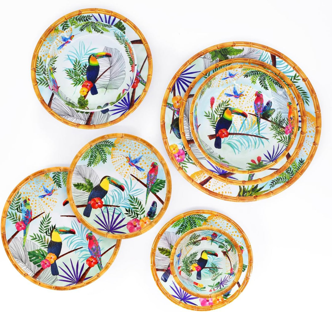 Les Jardins de la Comtesse - Grosser Suppen- oder Pastateller - Multicolor - Tukanen aus Rio - MelAR