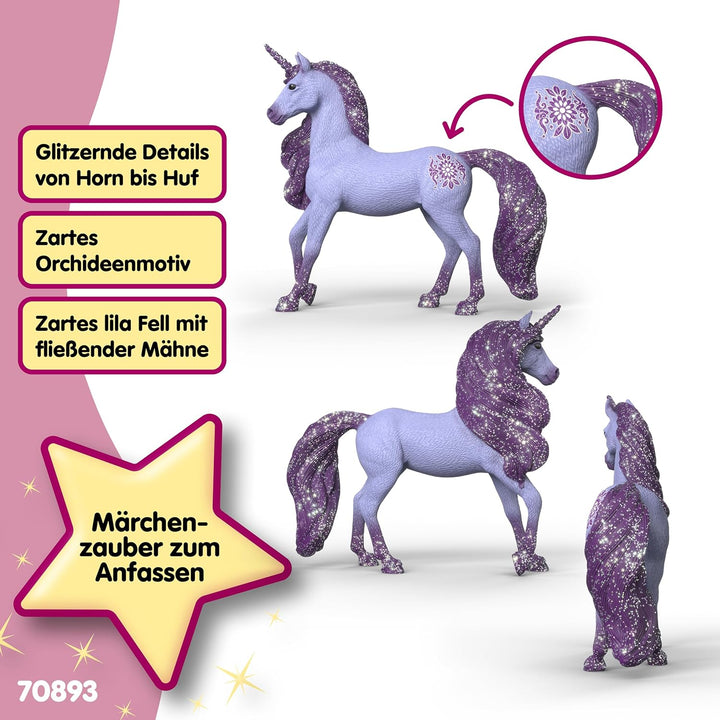 SCHLEICH BAYALA | Einhorn Hengst Orchidee 70893 | detailgetreue Einhornfigur mit Mandala | Geschenk