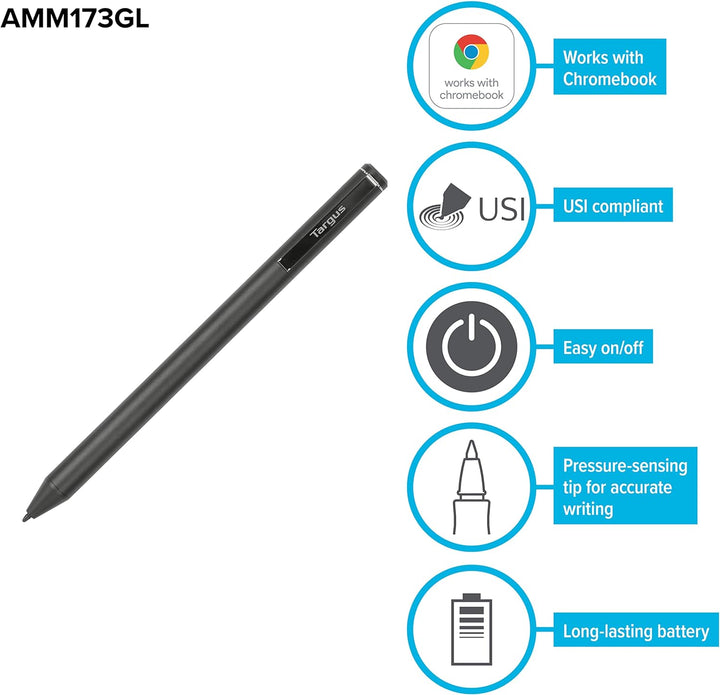 Targus AMM173GL Aktiver Stylus für Chromebook Stylus Chromebook Schwarz, Stylus Chromebook Schwarz