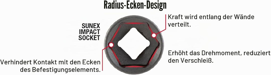 Sunex SUN2645 26PC 0,5 Zoll-Laufwerk Metric Steckschl-ssel Set Steckschlüsselsatz, Steckschlüsselsat