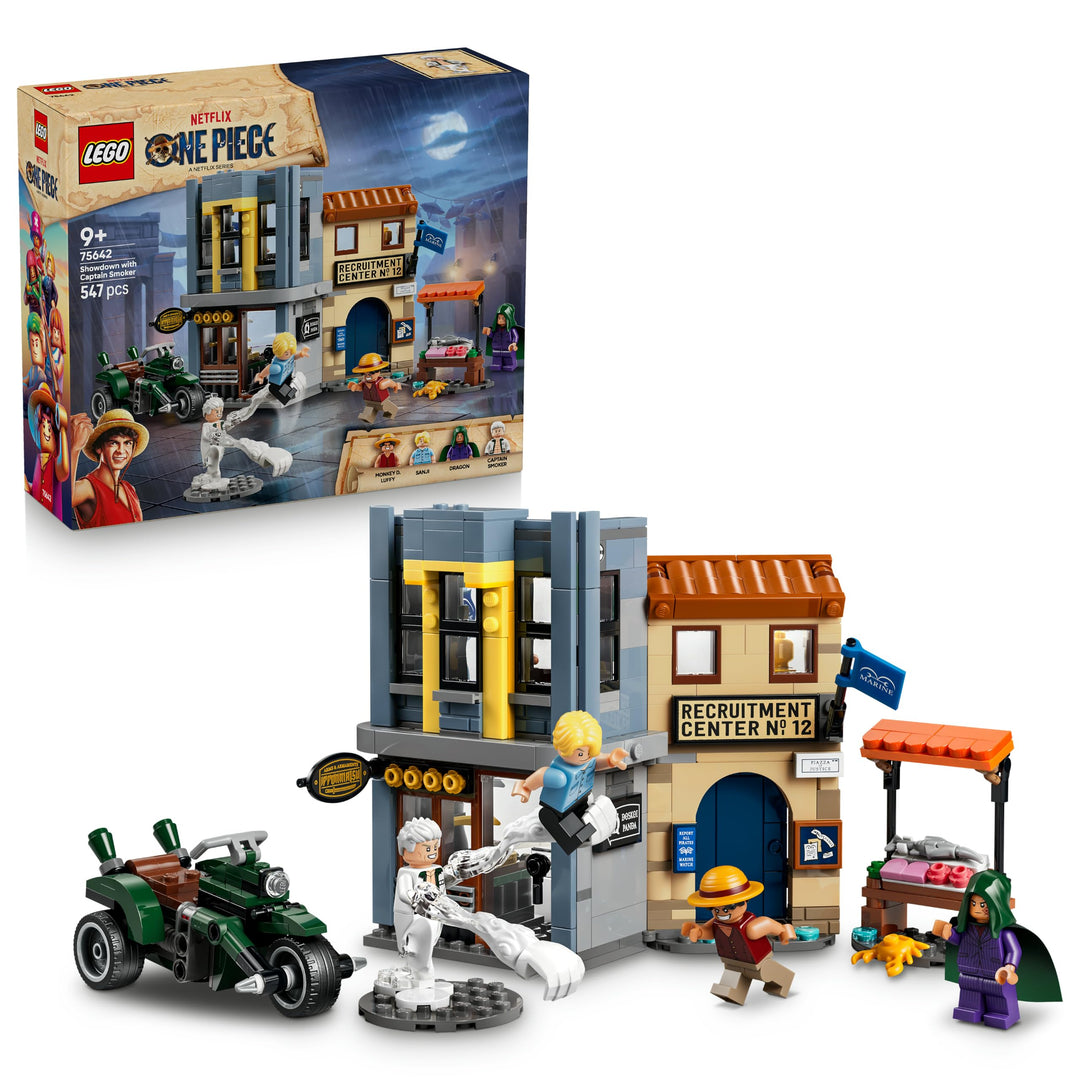 LEGO ONE PIECE Showdown mit Kapitän Smoker - Interaktives Spielzeug mit 4 Minifiguren inkl. Monkey D