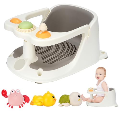 Baby-Badewannensitz ab 6 Monaten, Kinderbadewanne, rutschfest, mit Spielzeug