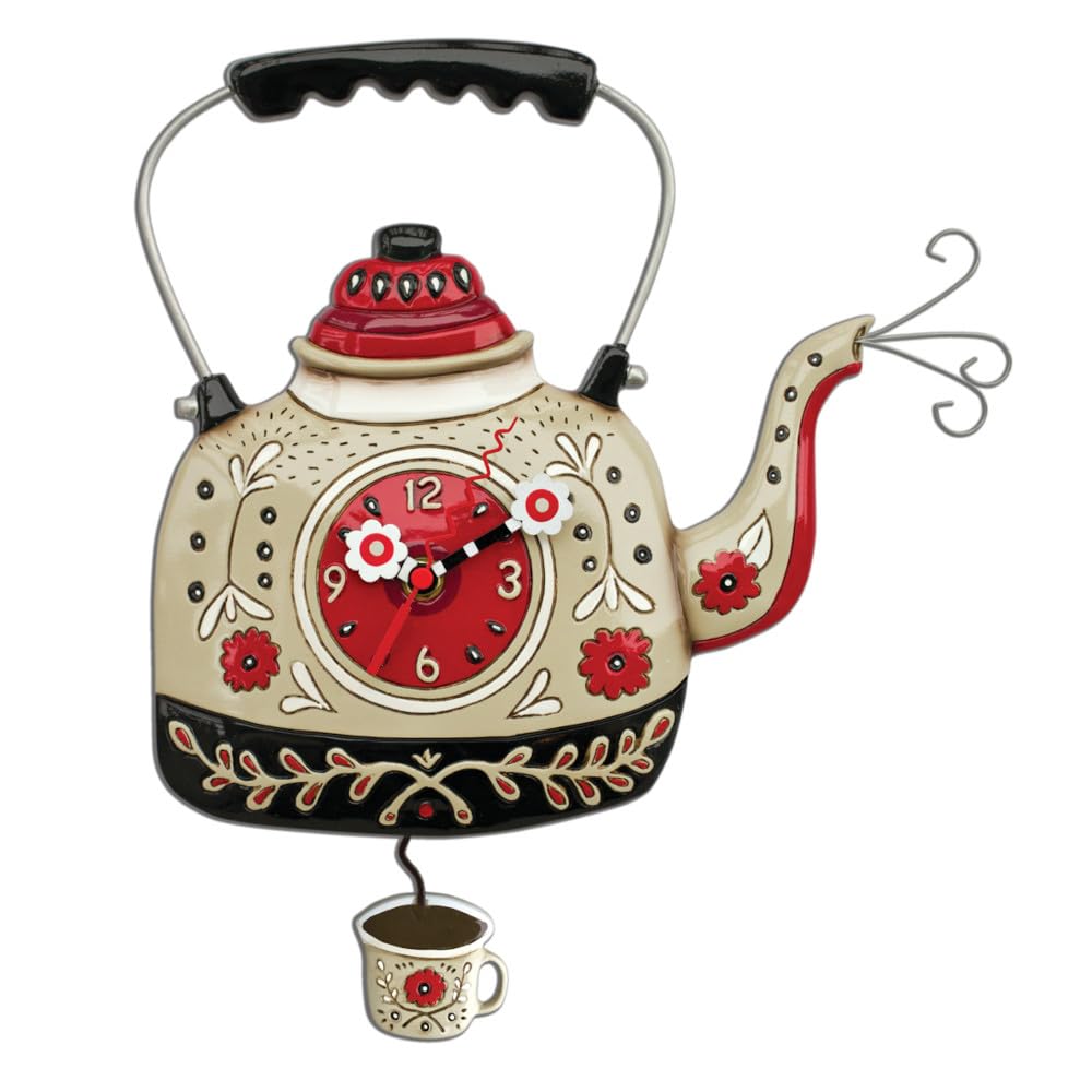 Enesco Allen Designs Uhr, bullitore für Tee, 35 cm, Kunstharz, Mehrfarbig, 28 x 28 x 35.6 cm