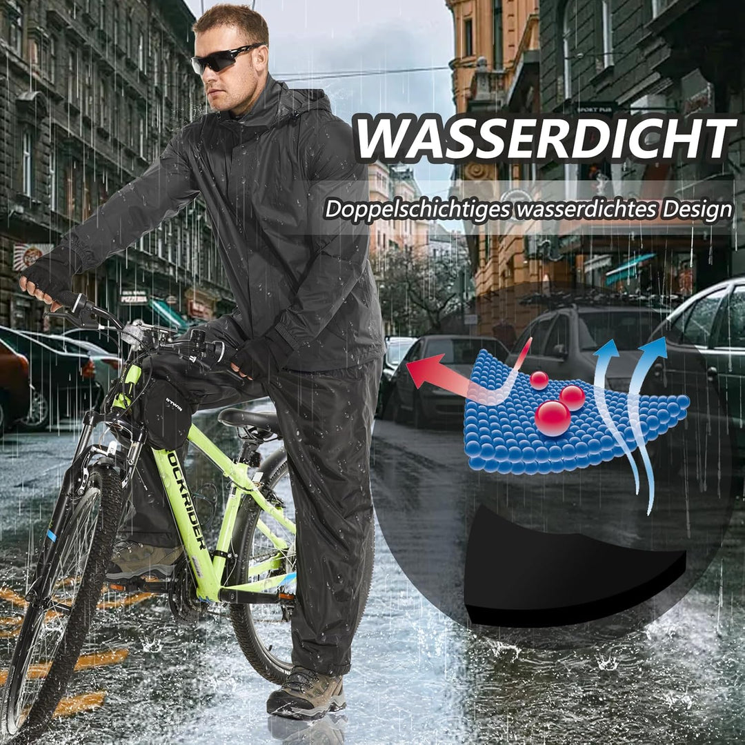 Asfixiado Regenhose Herren Fahrrad Leichte wasserdichte Winddichte Outdoorhose zum Wandern Camping T
