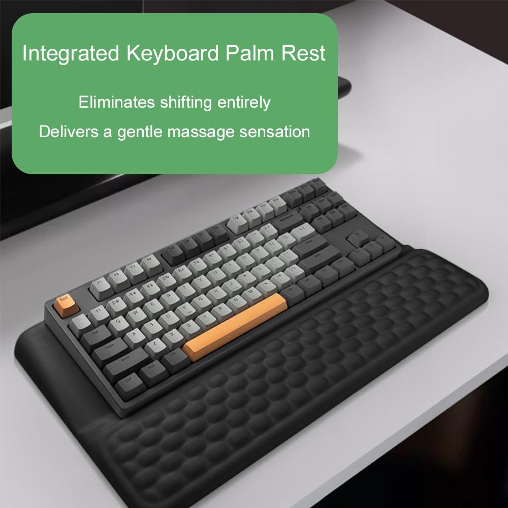 Tastatur-Handgelenkauflage mit Ständer, 2-in-1-Tastatur-Handgelenkstütze, weiche Memory-Schaum-Tasta