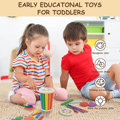 Baeroly Kinder Montessori Spielzeug Holz Farbe Form Sortierspielzeug, geeignet für Kinder 12 bis 36