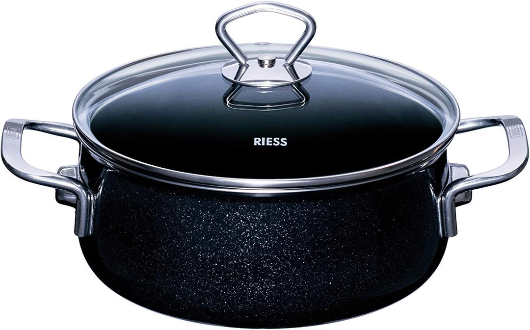 Riess, 0519-009, Starter-Set 4-teilig, Nouvelle - Black Magic EXTRA STARK, Fleischtopf mit Glasdecke