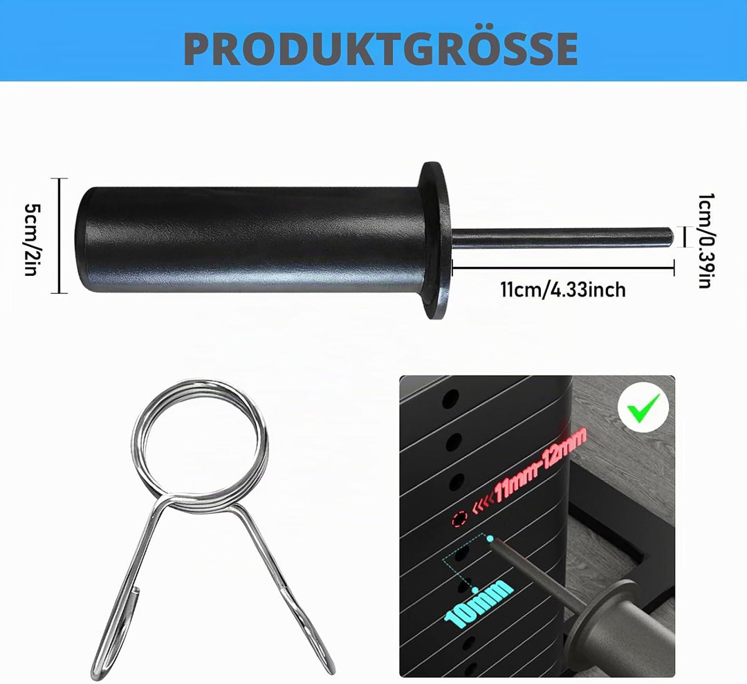 Gym Pin für Zusatzgewicht, Weight Stack Pin Ersatz, Metall Gewichtsstapelstift Mit Sicherungsring We