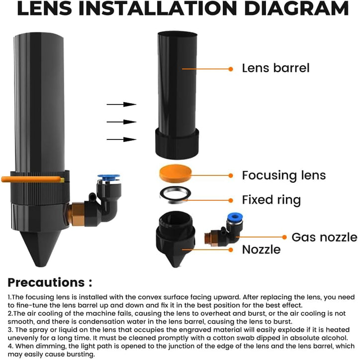 CVD ZnSe Laser Fokuslinsen Durchmesser: 18mm FL: 2"/50.8mm Lasers Linse Lens, CO2 Laser Focus Lens C