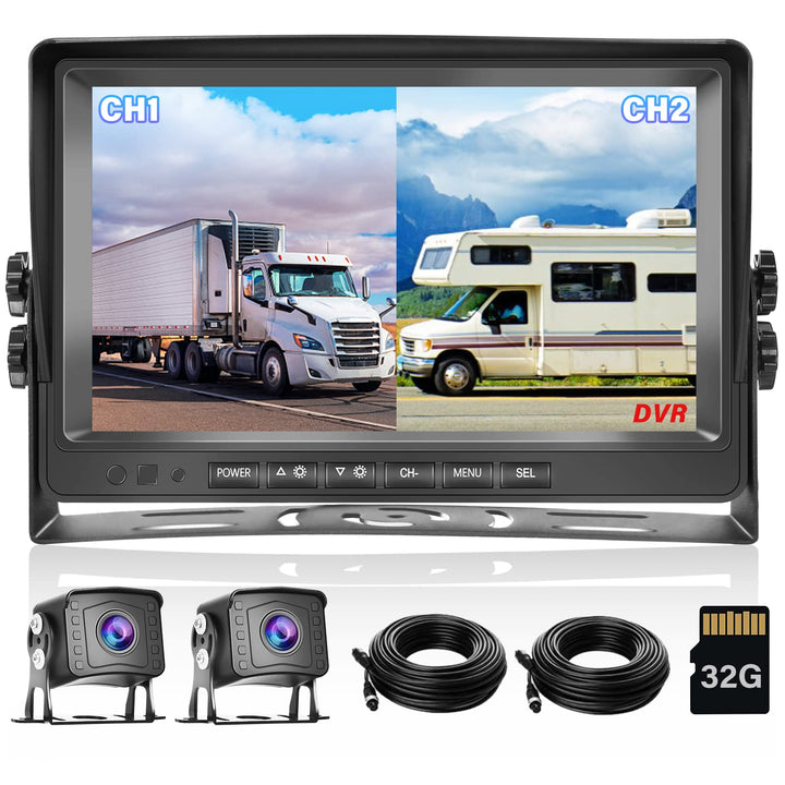 DVR 1080P Auto Rückfahrkamera Monitor Set 9 Zoll LCD Monitor Weitwinkel Nachtsicht IP69 Wasserdicht