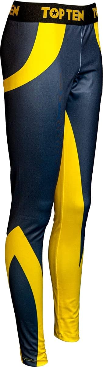 TopTen Leggings, Kompressionshose „ITF Color“ XS Grau - Gelb, XS Grau - Gelb