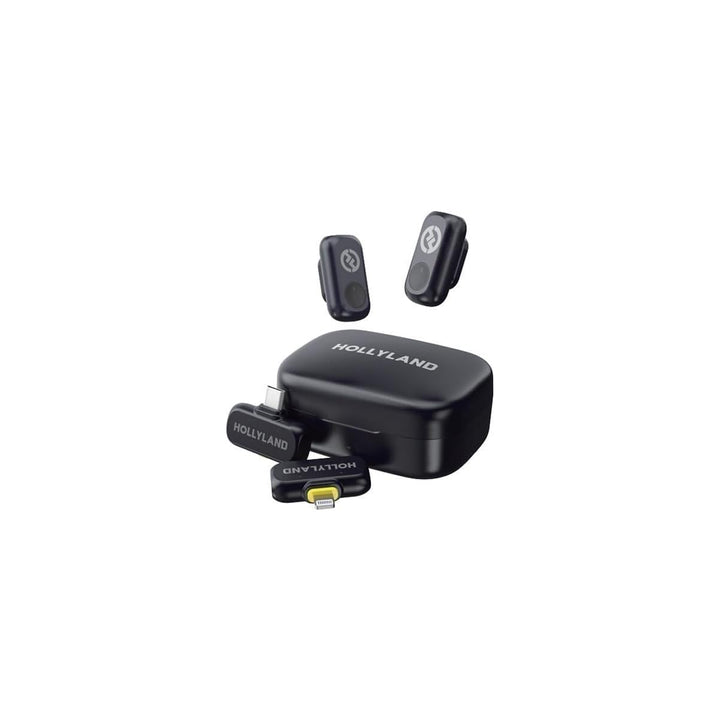 HOLLYLAND LARK A1 Combo Space Grau, USB-C-Empfänger + Lightning-Empfänger + Ladebox, kabelloses Mikr