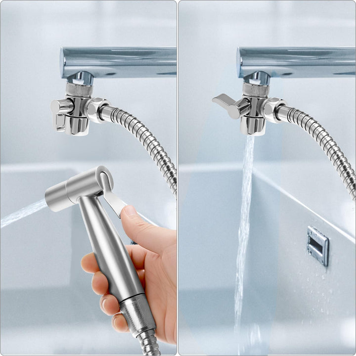 QWORK® Handbrause Bidet Set aus Edelstahl SUS 304 – Vielseitiges für Persönliche Hygiene, Haustierwä