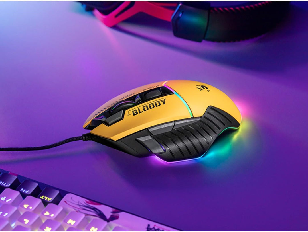 A4tech W95Max Sports Gaming Maus, Optische Kabelgebundene Gaming-Maus, USB 12 000 CPI, 8000 FPS, 250