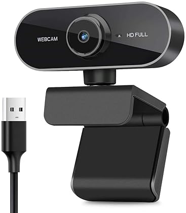 Webcam mit Mikrofon und Stativ, 1080P Webcam für PC Laptop Desktop, USB Computer Kamera für Videoanr