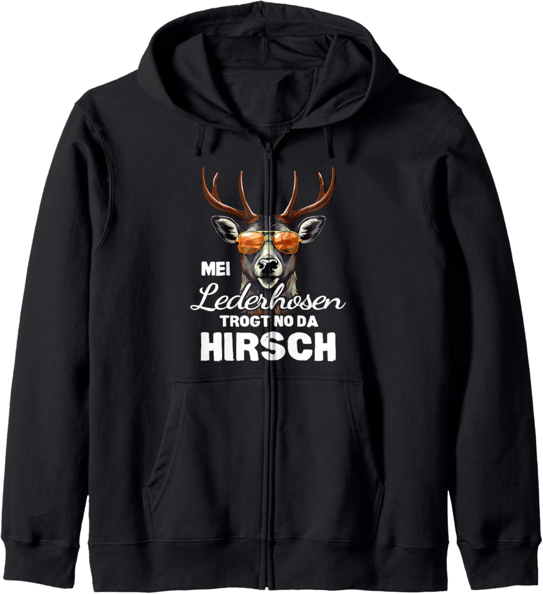 Oktoberfest Hirsch Bayrische Wiesen Tracht Geschenk Kapuzenjacke