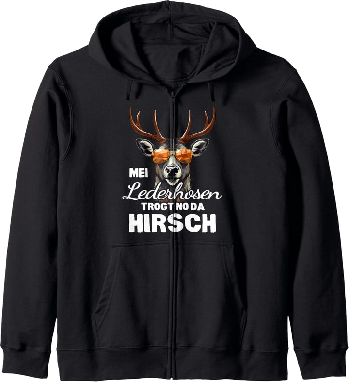 Oktoberfest Hirsch Bayrische Wiesen Tracht Geschenk Kapuzenjacke