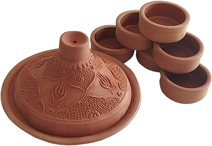 Tontopf Güvectopf Naturton Bräter Ton Schalen Tapas Schalen Schmortopf Tajine Dampfgartopf Auflauffo