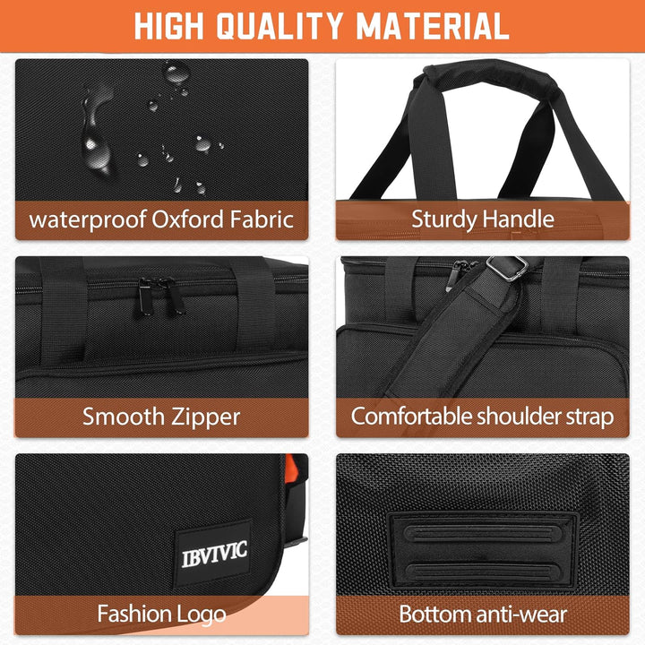 OUUTMEE DJ Tasche, DJ Cable File Bag, verstellbaren Trennwänden und Zwei separaten Taschen, 30x20x20