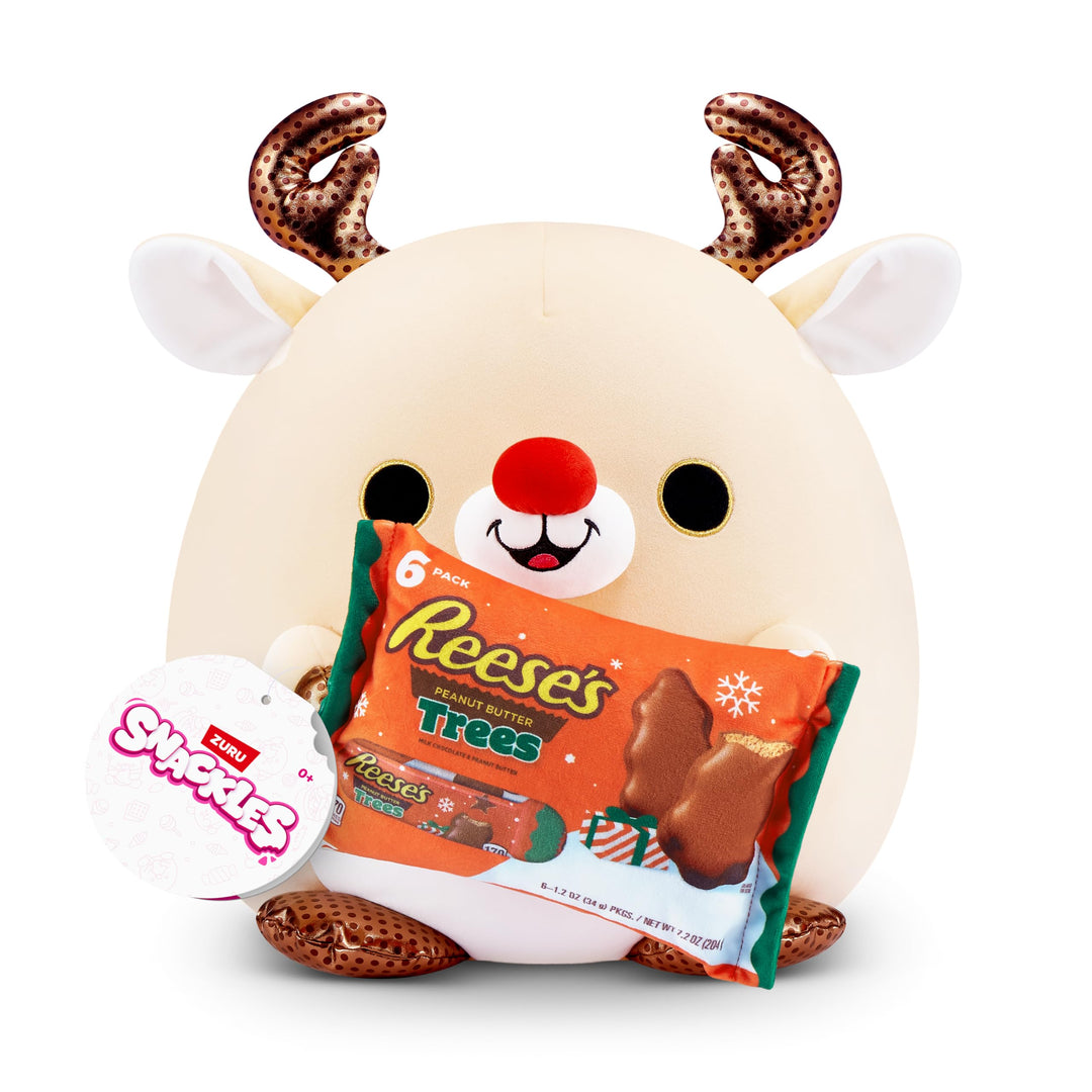 Snackles Christmas 35 cm, Reindeer and Reese's Peanut Butter Trees by ZURU Cuddly Squishy Comfort Pl