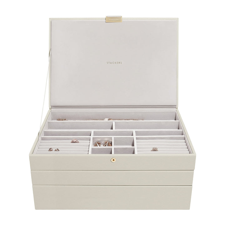 Stackers Schmuckkästchen, Haferflocken, 3 Stück Hellbeige, Hellbeige