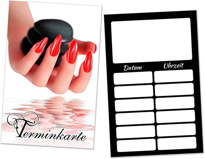 250 Terminkarten für Nagelstudio Nails Nailart Nageldesign, UV-Lack, Inkl. Kartenspender