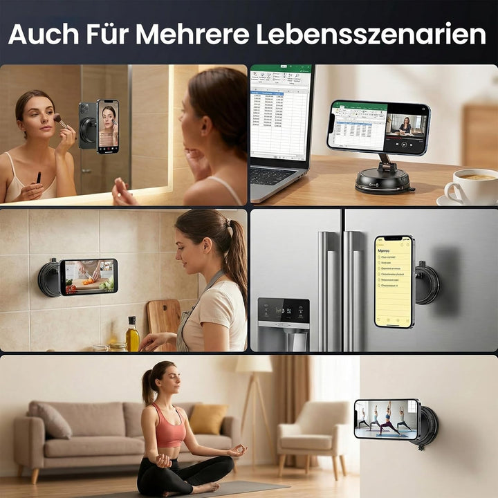 GizmoVine Magnetische Autohalterung für Handy, 2026 Upgrade, 360° Einstellbar, 35kg Starksaugnapf, M
