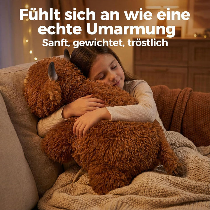 Mewaii Weighted Plüsch Gewichtstiere Hochlandrind Kuscheltier 58cm,1.8kg (4.0 lbs) Kawaii Plüschtier