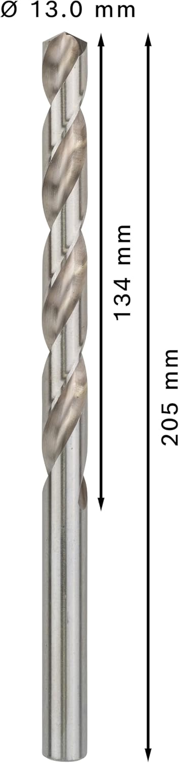 Bosch Professional 5x HSS-G Metallbohrer (für Metall, Ø 13 mm, Robust Line, Zubehör Bohrmaschine) Ø