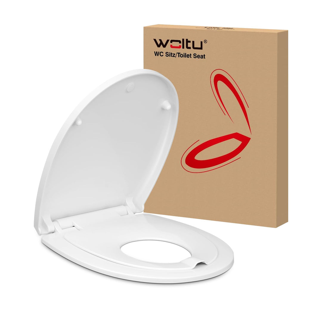 WOLTU WC Sitz Familien, Toilettensitz Kinder magnetisch, Toilettendeckel mit Absenkautomatik, Schnel
