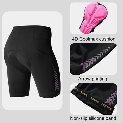 Santic Fahrradhose Damen Gepolstert Kurz Radlerhose Damen Radhose Damen mit Sitzpolster Radsportshor