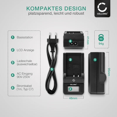 CELLONIC 2X Kamera Ersatzakku DMW-BCM13 für Panasonic Lumix DMC-TZ71 TZ70 DMC-TZ61 TZ60 DMC-TZ58 TZ5